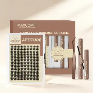 MaxComfi Attitude New Cluster Lashes - Spike Fluffy DIY Lashes for At-Home Makeup, Beauty & Personal Care Cosmetic for Summer Vibes