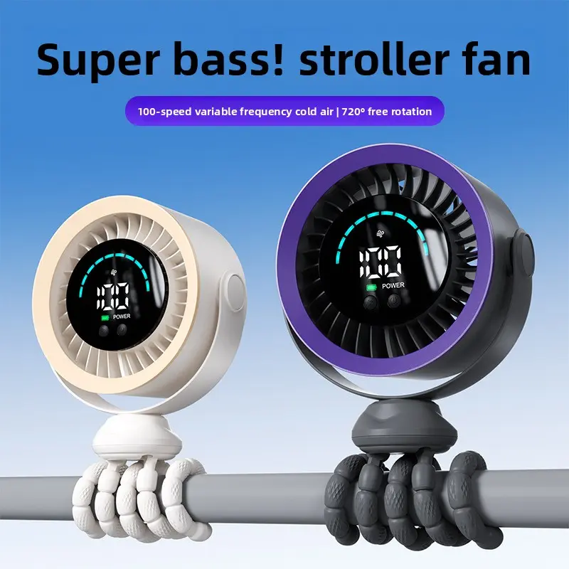Silent Adjustable Octopus USB Mini Portable Desktop Circulating Fan, Universal USB Fan for Baby Strollers, Silent Adjustable Fan