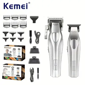 Kemei advanced electric hair clipper and trimmer set-USB charging, sharp blade, ergonomic design, 9000RPM, very suitable for home haircuts and gifts, hair accessories, fashion beauty tools, durable structure KM3023-702, Cordless Clippers Set