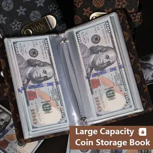 Money Saving Coin Storage Book Wallet with Password Lock, Compact Design, Secure Money Organizer, Ideal for Savings and Organization, Coin Album Organizer
