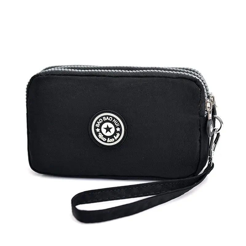 Waterproof Nylon Wrist Bag, Three Compartment Quick Access Card Key Phone Slots, Commute Date Shopping Multi-Scene, Multi Functional Wristlet, Hands-Free Strap Light Equipment, Nylon Wristlet