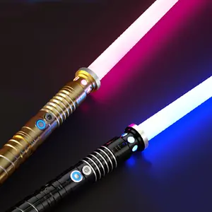Upgraded Metal Light Up Saber RGB 16 Colors, 2 In 1 Light Sword Toy With Vibration Beat Sound And Breathing Laser Sword Toy LED Flashing Weapon Christmas, Halloween, Thanksgiving Gift