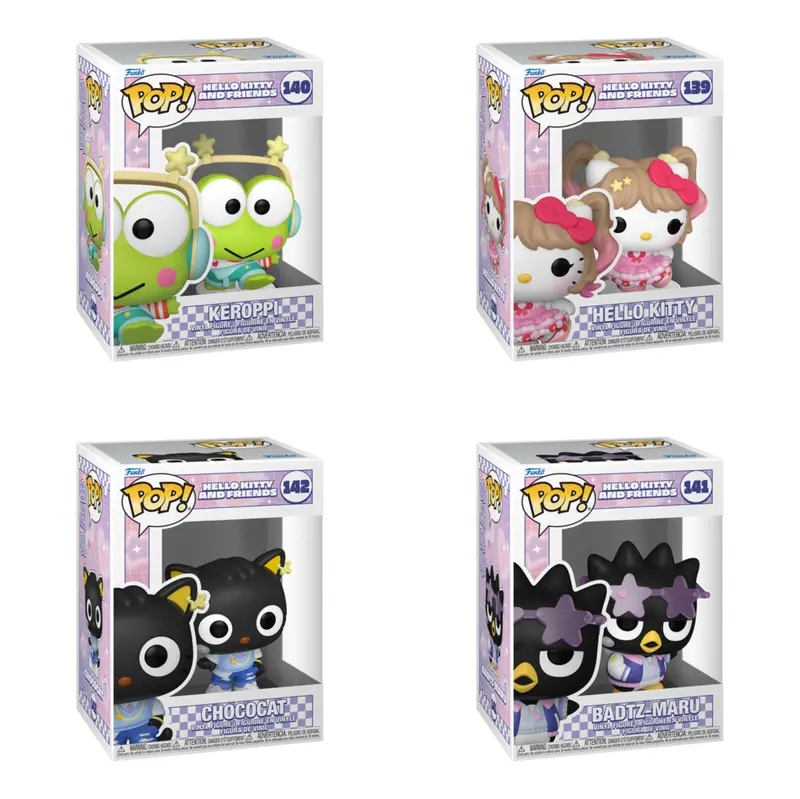 Hello Kitty and Friends K-Pop Funko Wave - Includes Keroppi, Hello Kitty, Chococat, and Badtz-Maru Figures