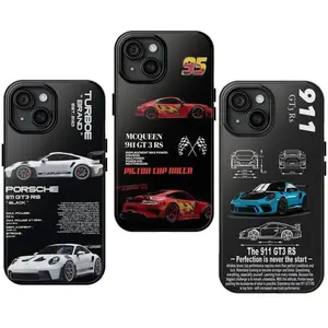 Porche 911 GT3 RS, MCQueen 95 Black Collection Phone Cases