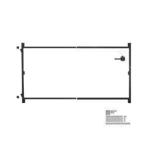 VEVOR Gate Building Kit, Fits 60 to 96 in Wide Openings, Up from 4 to 5 ft High Fence, Adjustable Gate Building Kit, Anti Sag Full Gate Frame Kit with Latch Lock and Screws, for Wooden Fence, Iron, 60-96" Wide