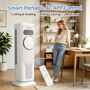 2-in-1 Bladeless Tower Fan & Space Heater – 3 Speeds, 2 Heat Modes, Remote Control, Ice/Water Cooling, Quiet Operation, Year-Round Home Comfort – Perfect for Bedroom, Living Room & Office, Safe for Kids & Pets, High Efficiency Cooling & Heating Solution