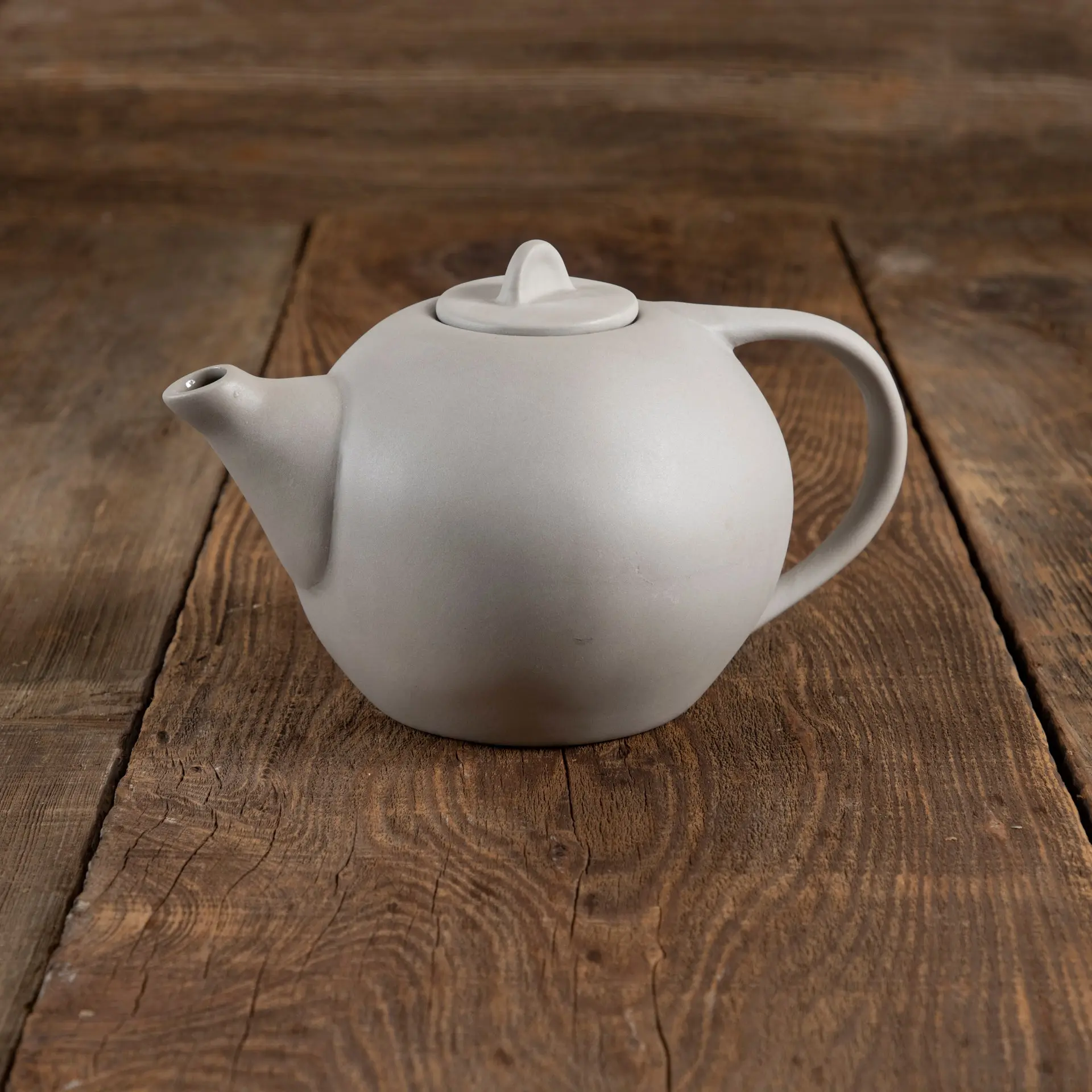 Sterling Tam Stoneware Teapot - 36oz Handmade Craft, Minimalist Understated, Women-Owned Kitchenware with Stoneware Glaze Coffee & Tea Carafe, Matching Teacup, Unique Pieces
