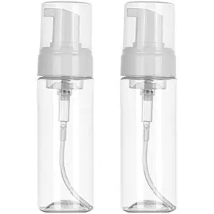 Foaming Dispenser 7oz Transparent Empty Spray Bottle 2Pcs Plastic Foam Pump Travel Soap Portable Foam Bottle (200ml)