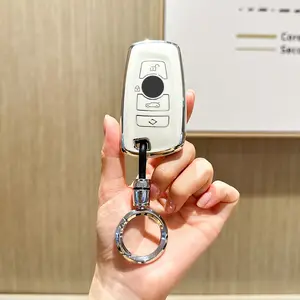 for BMW key fob cover with stylish woven keychain, compatible with X3, X4, X6, GT3, GT5, M3, 1 Series, 3 Series, 4 Series, 5 Series, 7 Series smart keys