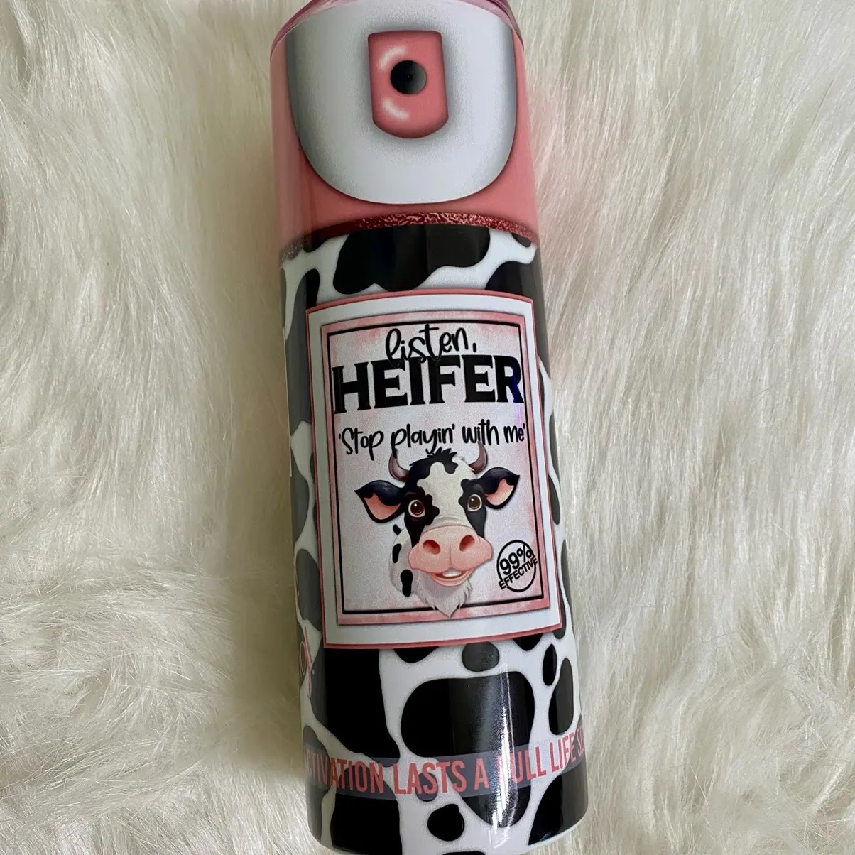Heifer Spray, Cow Print Tumbler