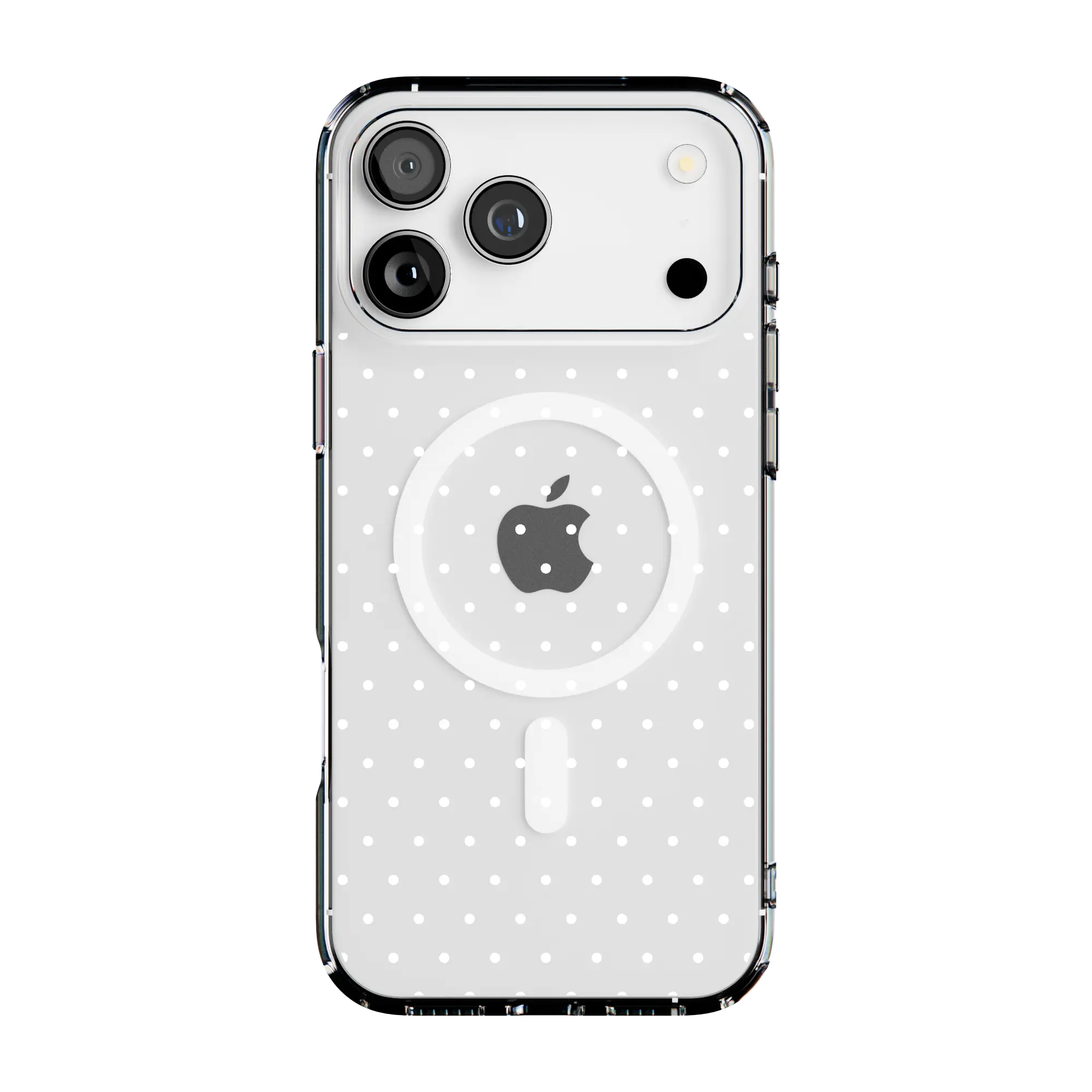 Casely On the Dot | White Polka Dot Clear MagSafe Case