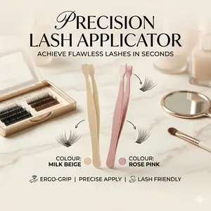 Ergonomic False Eyelash Applicator, Wide-Tip Lash Tweezers Extension Tool