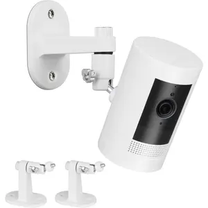 2Pack Adjustable Security Wall Mount Bracket For Surveillance Camera System, Perfect View Angle-White