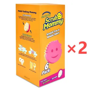 Scrub Mommy 6 Pack & Scrub Mommy 6 Pack - Scratch Free Multipurpose Kitchen Sponges - Stain & Odor Resistant Cleaning Tools - House Cleaning Supplies