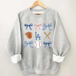 Los Angeles DG Baseball Coquette Bows Trendy Aesthetic Shirt Cute Baseball Tee Unisex LA Baseball Tshirt Sweatshirt Hoodie