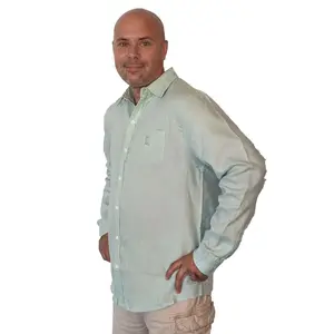 Signature Pocket Linen L/S - Seafoam