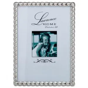212 MAIN Contemporary 5x7 in. Silver Rope Metal Frame, Glass-Front Decor Photo Frame for Baby & Maternity Room Decoration