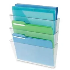 212 MAIN Wall Pocket System, 3-Letter Pockets, 13in x 4in x 14in Smoke Color, Work Organizer, Files & Stationery Office Supplies Desk Organizer