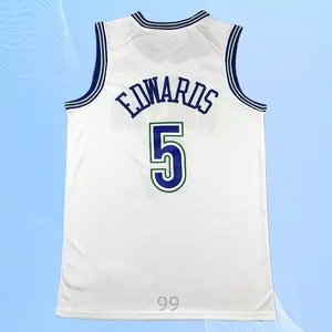 Anthony stitched Basketball Jersey Men's Sleeveless White