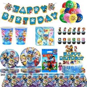 Paw Patrol Birthday Kit Patrol Paw Birthday Decorations Tablecloth Plate Cup Baby Shower Paw Patrol 4th Birthday Party Favors