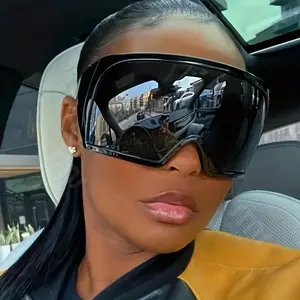 Oversized One-Piece Sunglasses Women Men Surround Shield Sunshade, Suitable for Driving Beach Party fashion  glasses