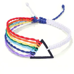 Triangle Braided Rainbow Bracelet