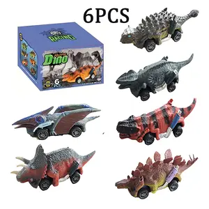 Dinosaur Toy Pull Back Cars,6 Pack Dino Toys for 3 Year Old Boys Girls and Toddlers,Boy Toys Age 3,4,5 and Up,Pull Back Toy Cars,Dinosaur Games with T-Rex