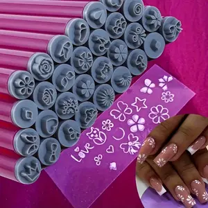 10pc Nail Stamping Pen Kit | Floral Pattern Stamps, Dotting Tools Included, Odor-Free Formula | Home Nail Art, Salon DIY, Party Nails | Nail Stamping Pen Kit (Kit de Stylo pour Tamponnage sur Ongles)
