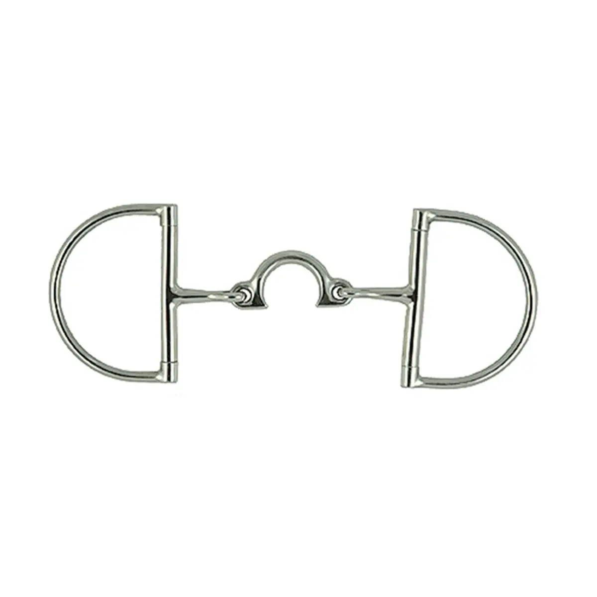 212 MAIN Stainless Steel Dee Ring Bit with 5-in Double-Jointed Segunda Mouth, 75mm Rings, Equestrian Supplies for Driving