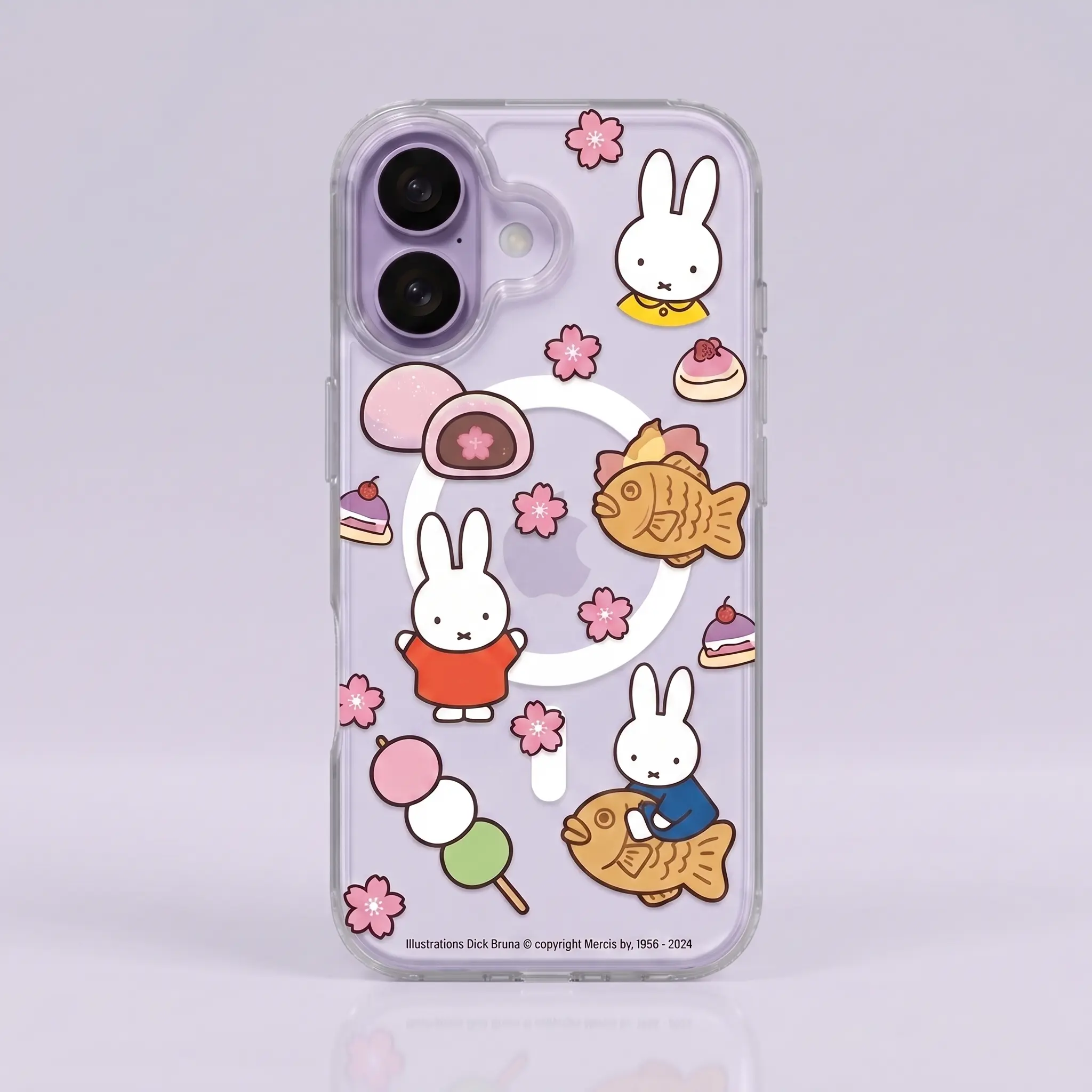 Cute Kawaii Miffy Mochi MagSafe Clear Phone Case, Cute Bunny Shockproof Protective Cover, Slim Wireless Magnetic Case for iPhone 17 16 15 14 13 12 11 Pro Max, Samsung S26 S25 S24 S23 S22 Ultra