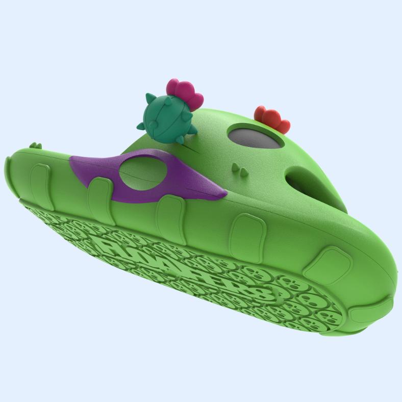 SPIKE GREEN - Open Toe Summer Slides with Prickly Charm and Cool Composure for Quirky Style and All-Day Wearability