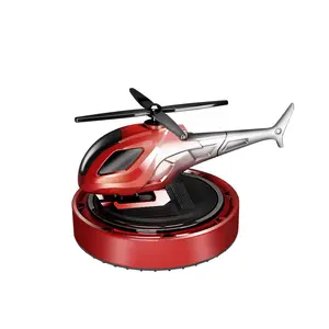 Car-mounted solar-powered rotating helicopter model perfume holder ornament, car odor eliminator, airplane fragrance diffuser