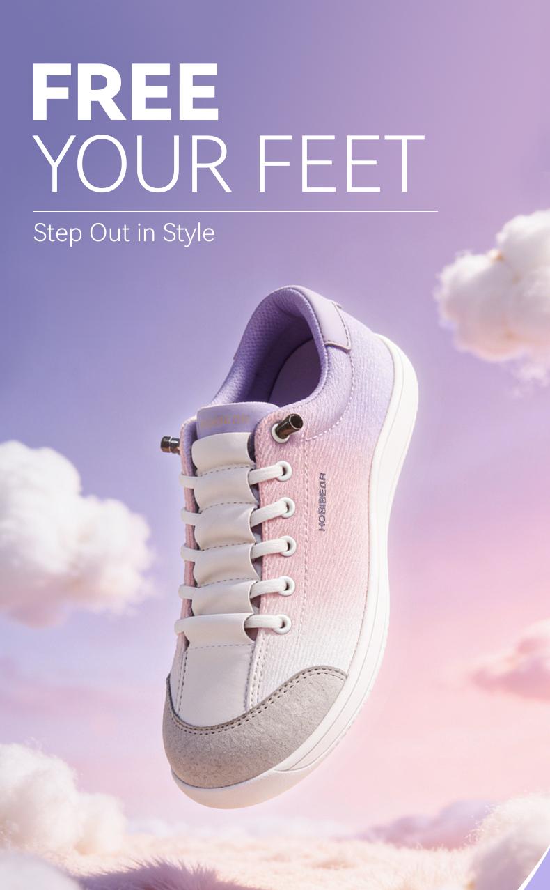 HOBIBEAR Women's Sneakers Barefoot Shoes for Women, 0 Drop Wide Toe, Anti Skid, Color Accented, Ultra Light, Flexible Lace Up, All Season Casual Trainers (Pink Purple Gradient Ombre) HOBIBEAR Women's Sneakers Barefoot Shoes for Women, 0 Drop Wide Toe, Anti Skid, Color Accented, Ultra Light, Flexible Lace Up, All Season Casual Trainers (Pink Purple Gradient Ombre)