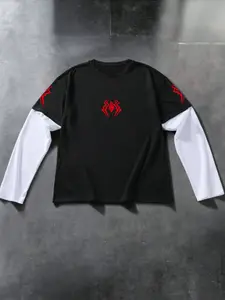 Men's Preppy Style Long Sleeve Spider Print Shirt, Comfortable Durable Fabric, Casual & Sports Wear, Daily Use & Trendy