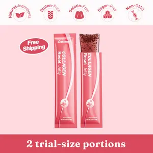 Leafstory Collagen Reset Jelly (2 Sticks): Cranberry Flavor, Collagen, Support Digestion & Gut Health, Skin Elasticity, Hair & Nails, Dietary Fiber, Chia Seeds, Sugar-Free, Gluten-Free, Non-GMO, Gelatin-Free, Natural Ingredients