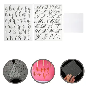 3pcs/set Alphabet Silicone Stamps for Cookies, Letters Cake Stamp Decorating Tools Fondant Embossing DIY Cutter Pastry Accessories