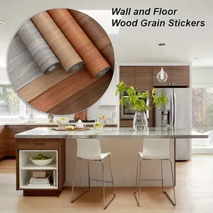 3 Roll or 6 Roll / 3D Peel & Stick Vinyl Flooring Rolls, Wood Grain Self-Adhesive DIY Removable Waterproof Thick Floor Covering