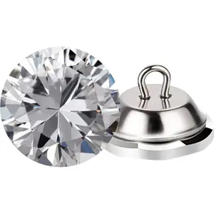 50 count 1" Large Upholstery Buttons Rhinestone Tufting Sofa Buttons, Glass  Metal Shank Craft Embellishments Bulk for Tufting Sofa Headboard (25MM,1 inch)