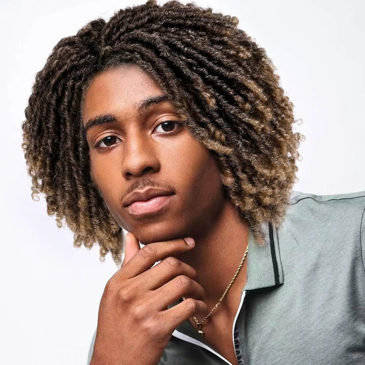 Male Afro Kinky Synthetic Hair Wig - Dreadlock Faux Locs Style, 1B Color, Adjustable Size Straps, Suitable for Beginners, Daily & Party Use, 3-6 Months Long-Lasting Synthetic Full Machine Wig