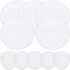 5 Pcs White Foldable Flying Disc Fans 9.8 Inch Sublimation Fans Polyester Folding Fan Set with Bag for Wedding Party Favors Outdoor Activity Christmas