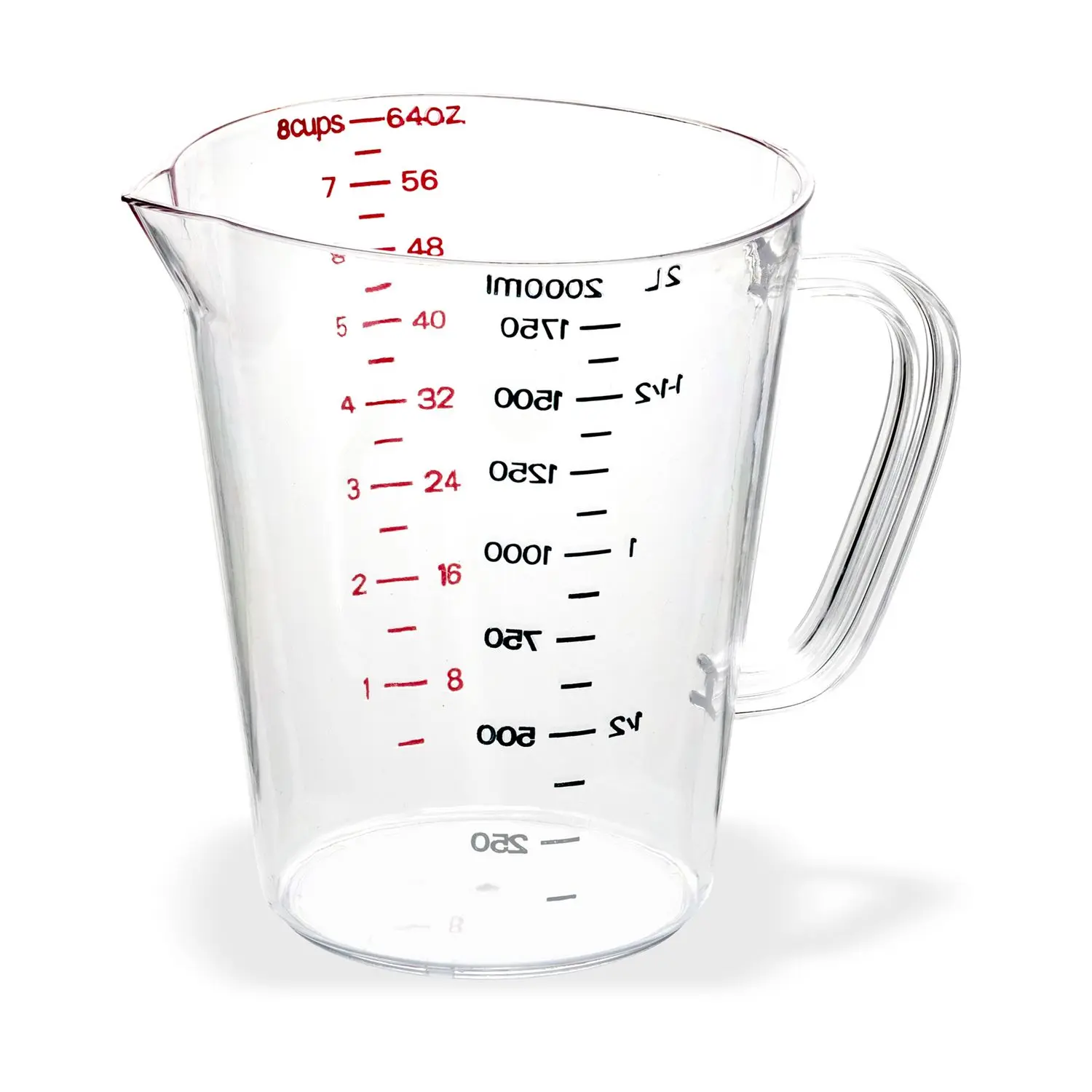 Commercial Measuring Cup 0.5 gal Plastic Clear 4314407