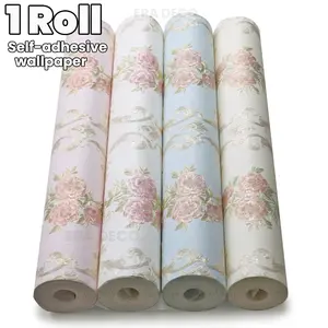 European Floral Peel-And-Stick Wallpaper, 3D Embossed Sticker, Self-Adhesive Wall Paper, Vintage Decor for Living Room, Bedroom, TV Background