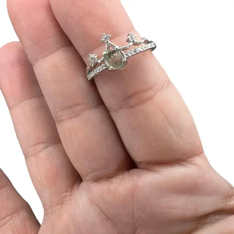 Moldavite Rings Jewelry with Decorative Design and Elegant Finish - silver 925 Versatile Styling