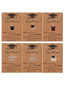 Graduation season: Bachelor's gown, bachelor's cap, pendant chain, creative commemorative gift with card and blessing.