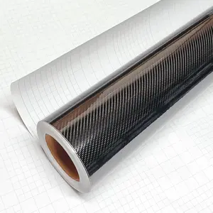 High Gloss 6D Black Carbon Fiber Vinyl Wrap Sticker with Air Release Bubble Free Anti-Wrinkle (12" X 60" / 1FT X 5FT)
