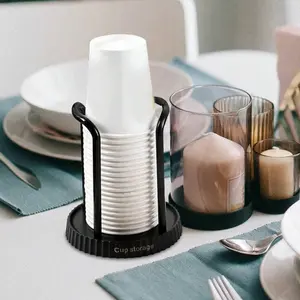 Disposable Paper Cup Holder, Simple Plastic Cup Rack, Multi-Functional Coffee and Tea Cup Organizer, Home Office Café Storage Box