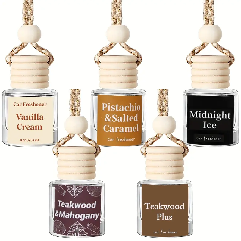 Car Essential Oil Diffuser, 5pcs Hanging Car Air Freshener, Interior Accessories for Cars, Home, Office, Liquid Fragrance Must-have, Car Interior Diffusers, Car Scent Diffuser, Car Aroma Diffuser