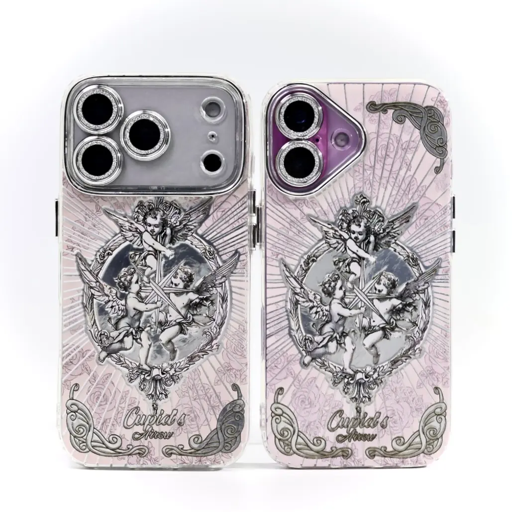 Compatible With iPhone17,16promax,16,15pro 14 PLUS 13 Pro Max.Retro European Cupid Angel Phone Case.iphone 17 Pro Max /17 Air /17 Pro /15 promax