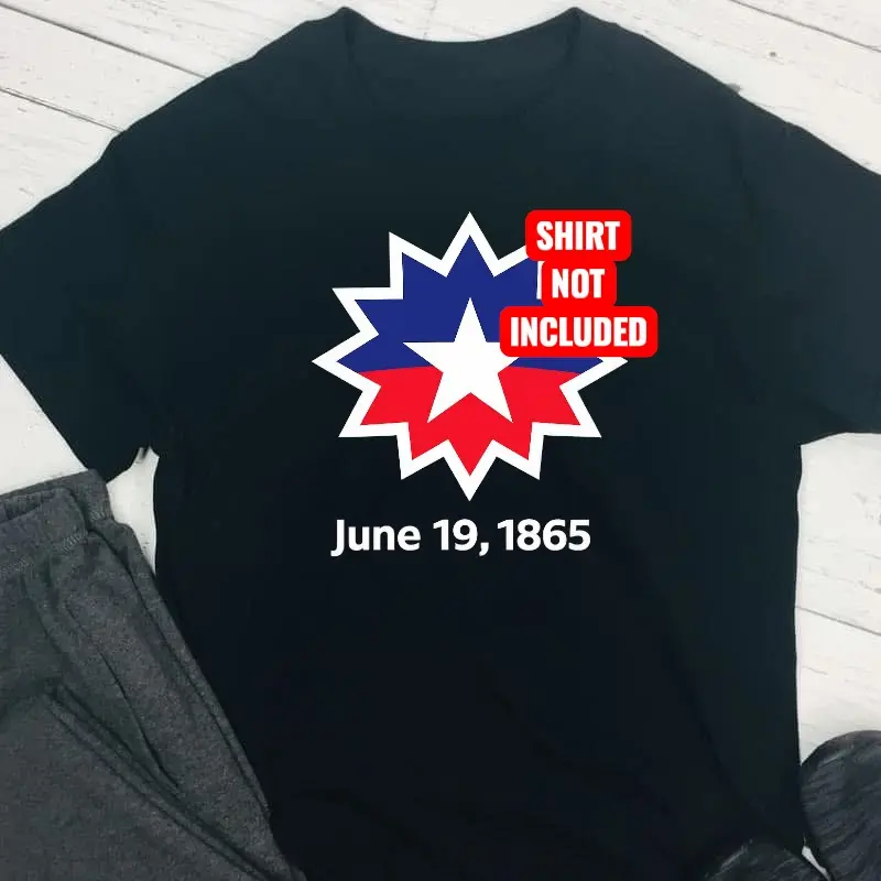 The REAL Juneteenth DTF ready to press iron on transfer for clothing t-shirts and hoodies
