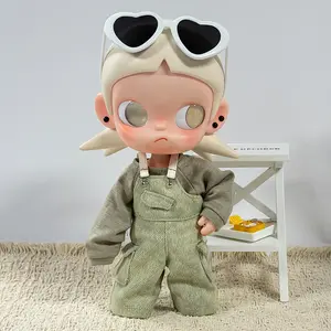 1/8 articulated doll, trendy teen style inspired by nature! Bean Green workwear-style doll outfit set, compatible with most blind box figures; soft, cute workwear vibe with one-click styling.